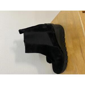 Fly London Black Suede Women's Ankle Boots with Wedge Heel size 7 Platform